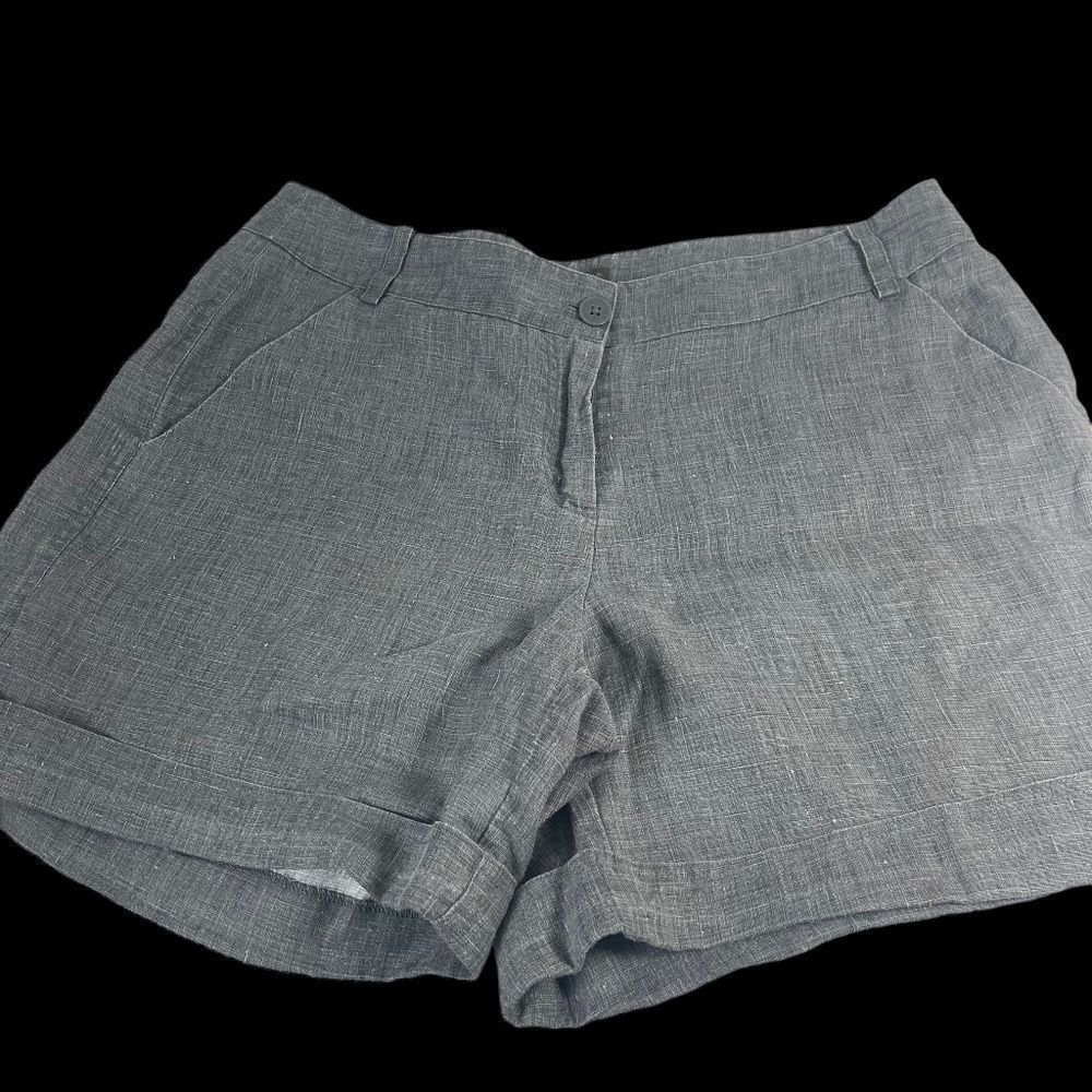Tommy Bahama Grey‎ 100% Linen Cuffed Shorts Sz 10